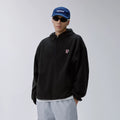 F2CE retro thick pullover hooded half zip sweatshirt with fleece fleece cap for couples, loose autumn and winter American jacket