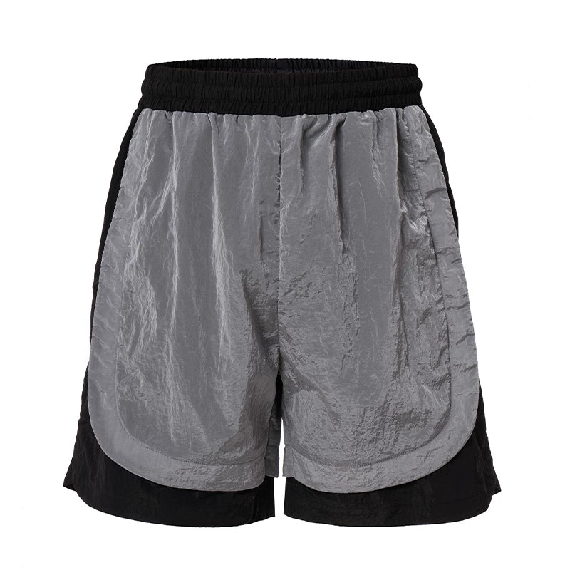 F2CE summer lightweight outdoor metal nylon splicing trend sports five point beach pocket workwear drawstring shorts