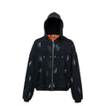 F2CE Trendy Hooded Cardigan Cotton Coat Hand Painted Loose Zipper Casual Warmth with Velvet Vibe Cotton Coat Trendy
