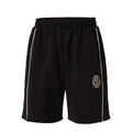 F2CE American style retro college emblem sports shorts black pure cotton side striped loose casual pants