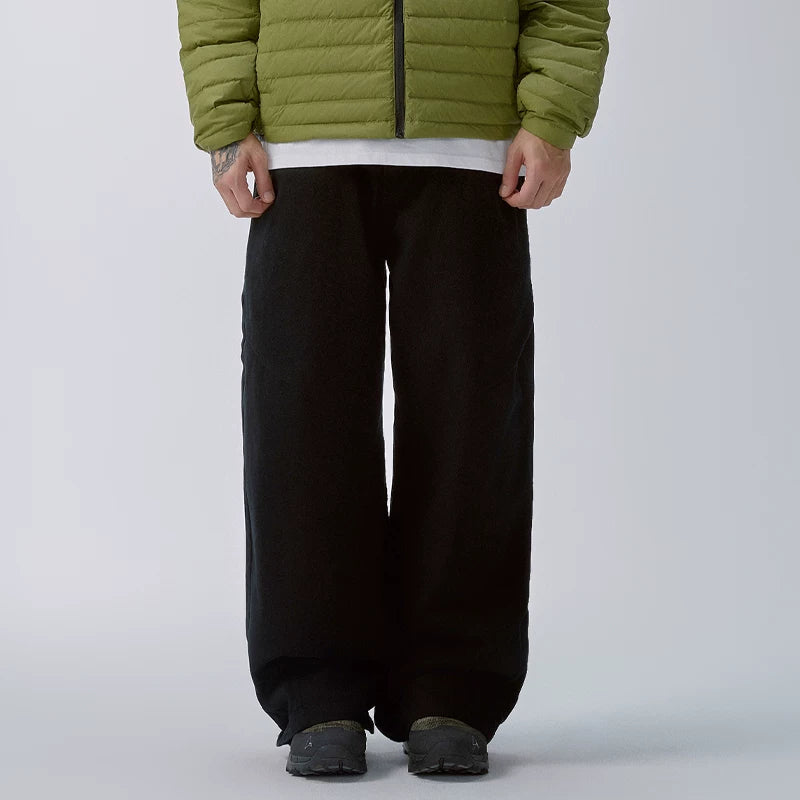 F2CE high street cleanfit silhouette casual pants, black versatile trendy pants, men's and women's loose straight tube Vibe pants