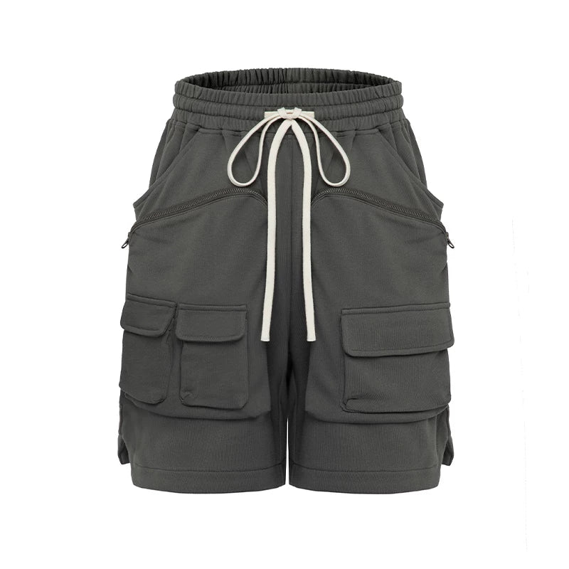 F2CE American style trendy high street Vibe looped multi pocket zipper tactical workwear functional heavyweight loose shorts for men
