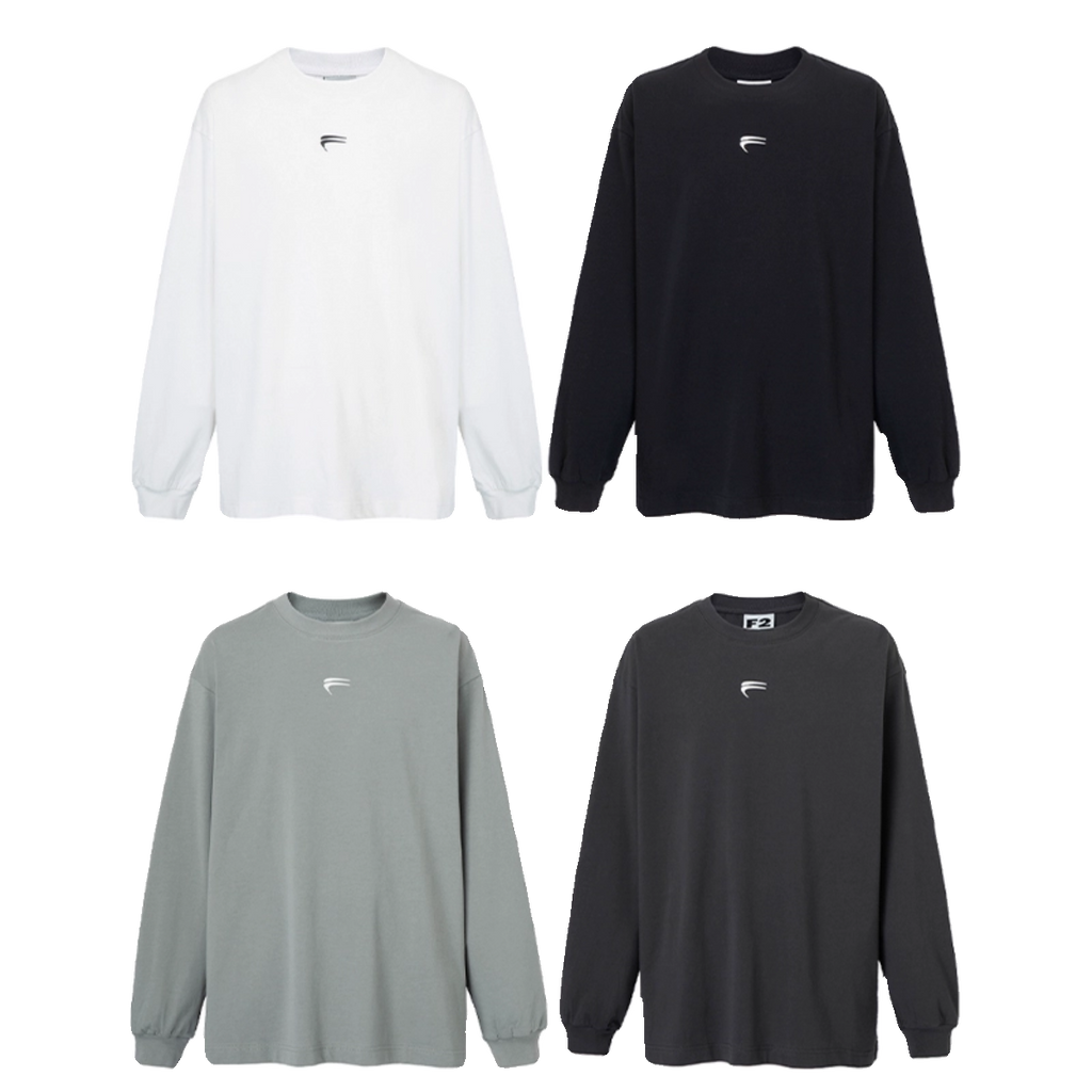 F2CE autumn and winter long sleeved multi-color trendy basic print loose casual couple pure cotton inner layer men's T-shirt base shirt
