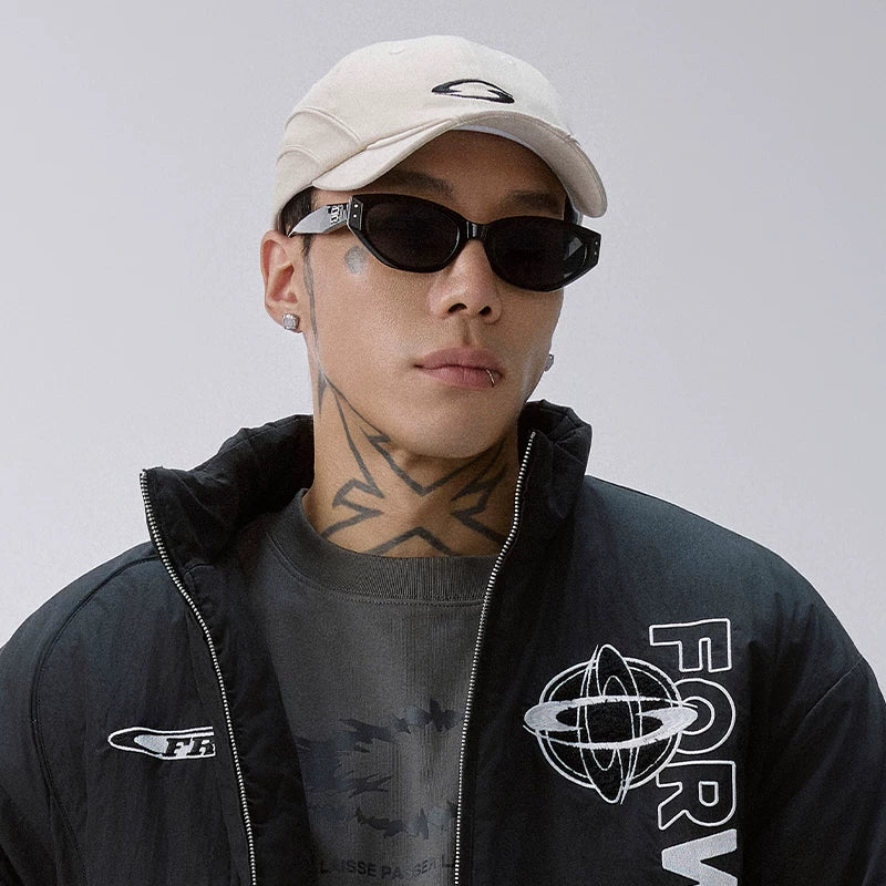 F2CE worn embroidery trend deconstruction splicing baseball cap soft top retro black ducktongue hat adjustable for men and women
