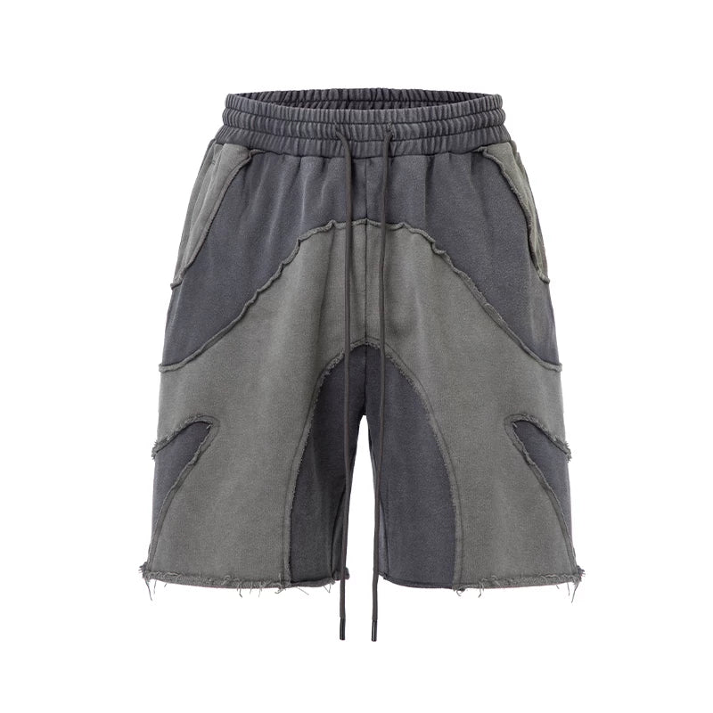 F2CE Heavy Industry Doomsday Waste Soil Wind Splicing Old Function American Trendy High Street Vibe Shorts Summer Casual Shorts Men