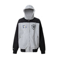 F2CE American high street cardigan patchwork contrasting hooded sweatshirt, men's and women's loose casual versatile printed hoodie jacket