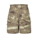 F2CE American retro camouflage shorts, men's high street multi pocket straight leg workwear pants, trendy loose and versatile capris