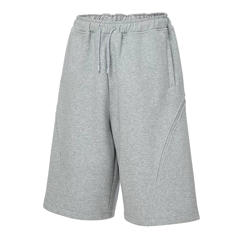 F2CE loose heavyweight basic splicing shorts American trend cropped pants high street Vibe looped casual pants men
