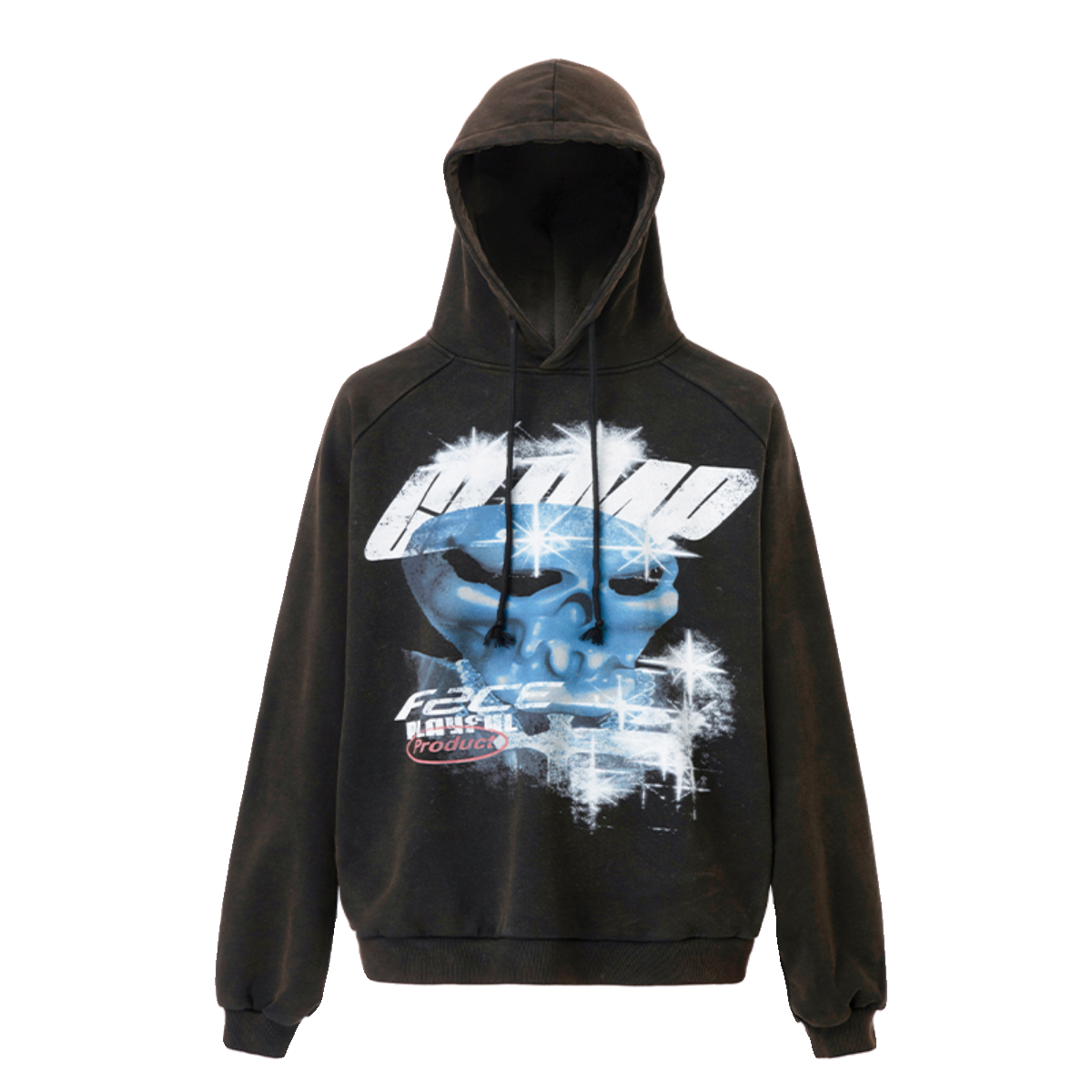 F2CE Autumn/Winter Vintage Graffiti Printed Hoodie American Trendy High Street Vibe Hoodie Couple Hoodie