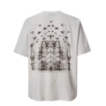 F2CE Dark Gothic Church Printed Short Sleeve American High Street silhouette Summer Tide Brand Off Shoulder Sleeve Casual Loose T-shirt
