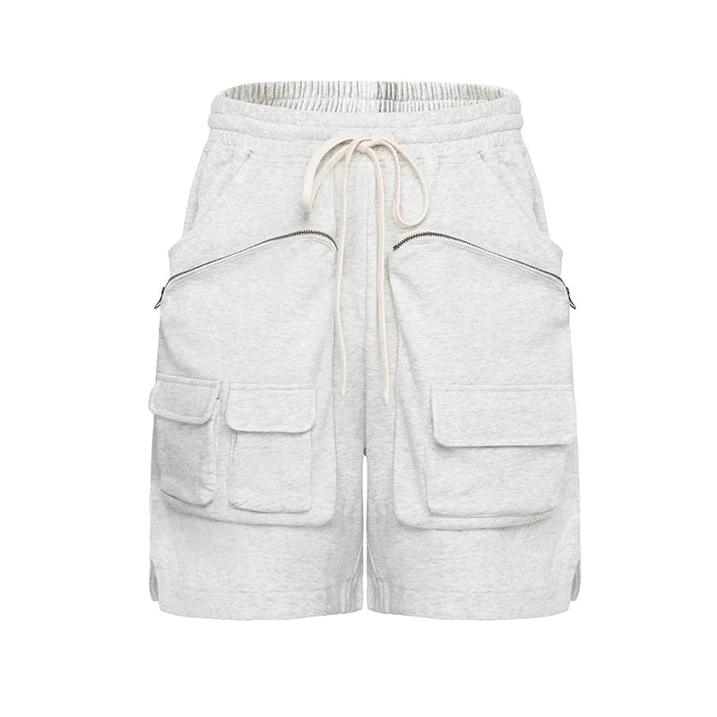 F2CE American style trendy high street Vibe looped multi pocket zipper tactical workwear functional heavyweight loose shorts for men