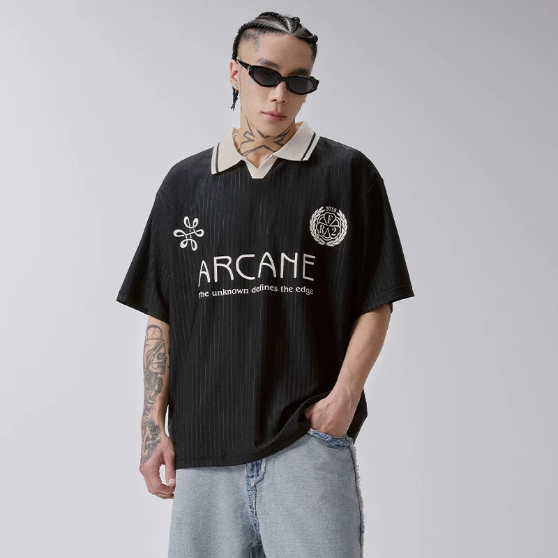 F2CE速干透气凉感拼接撞色球服复古polo衫美式潮流短袖休闲球衣T