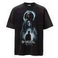 F2CE Heavy duty Washed Old American Retro Vintage High Street Trendy Printed T-shirt Summer Loose Casual Short Sleeve