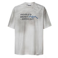 F2CE trendy vintage mud dye printed slogan short sleeved loose wide couple casual versatile T-shirt