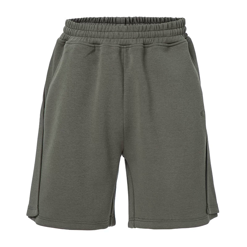 F2CE solid color casual pants beach five quarter pants men's deconstruction splicing embroidery versatile basic trend loose shorts