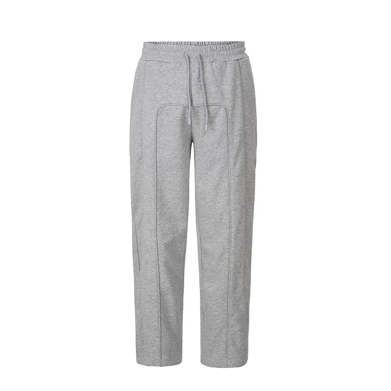 F2CE American heavyweight cleanfit gray sweatpants men's trendy patchwork loose wide leg casual pants sports pants