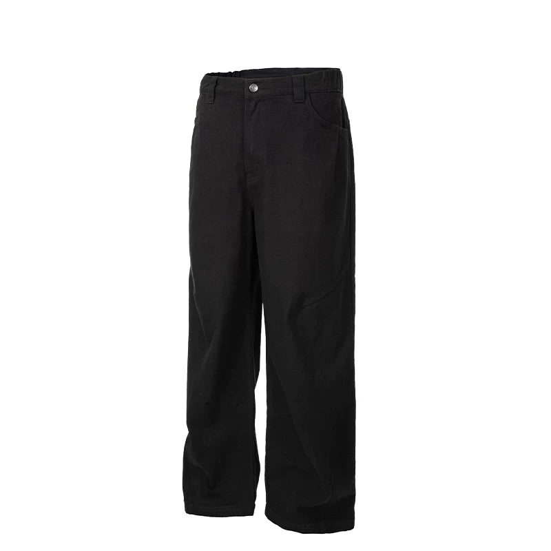 F2CE high street cleanfit silhouette casual pants, black versatile trendy pants, men's and women's loose straight tube Vibe pants