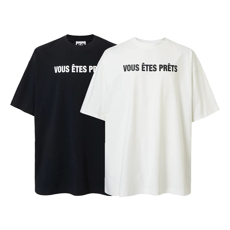 F2CE summer basic slogan letter print couple short sleeved sunscreen quick drying cleanfit simple T-shirt for men and women
