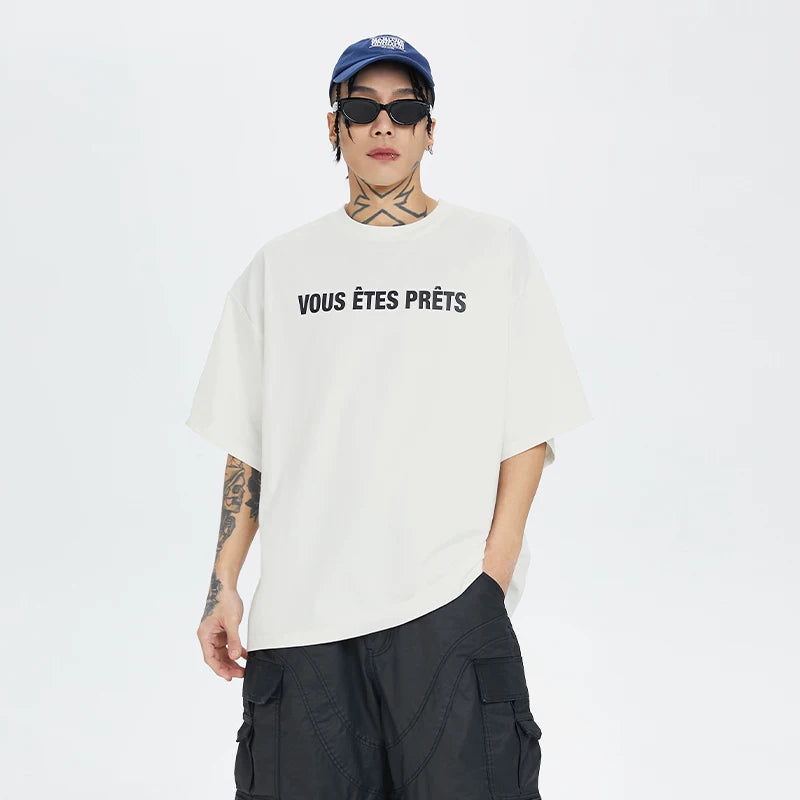 F2CE summer basic slogan letter print couple short sleeved sunscreen quick drying cleanfit simple T-shirt for men and women
