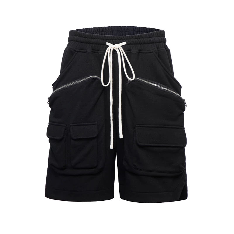 F2CE American style trendy high street Vibe looped multi pocket zipper tactical workwear functional heavyweight loose shorts for men