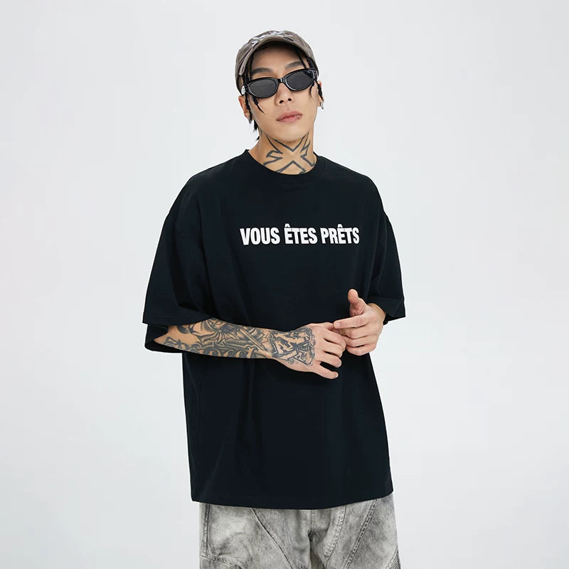F2CE summer basic slogan letter print couple short sleeved sunscreen quick drying cleanfit simple T-shirt for men and women