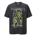 F2CE vintage printed vintage trendy distressed round neck short sleeved loose trendy high street casual t-shirt for men and women