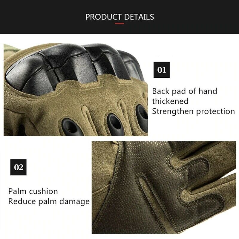 MilitaryKart Tactical Gloves – Hard Knuckle, Touchscreen, Full Finger & Fingerless Options