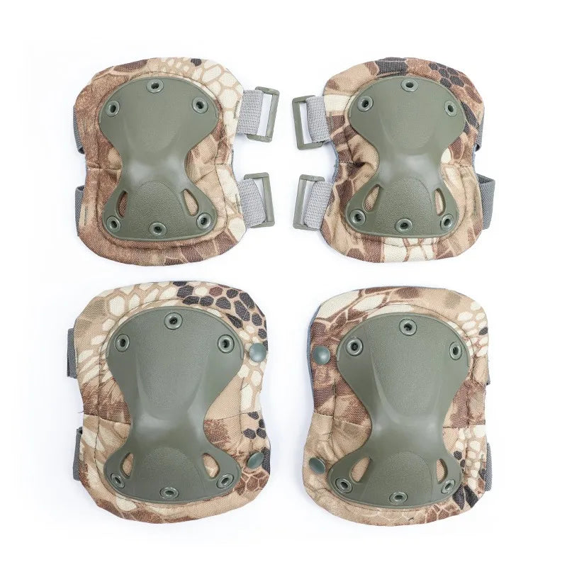 Tactical Knee & Elbow Pads Set – Camo Protective Gear for Hunting, Skating & Outdoor Sports