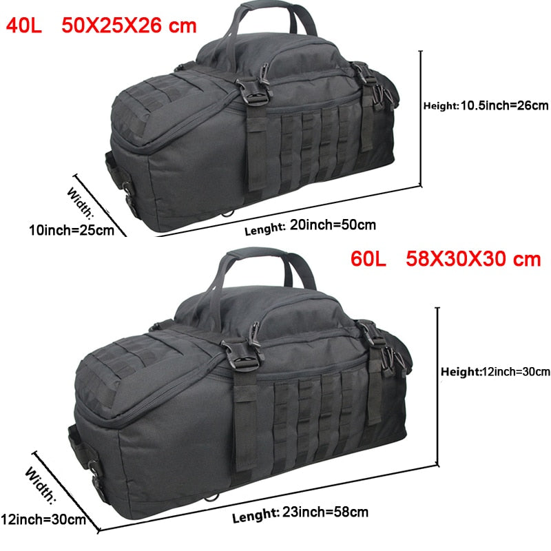 3 in  1  military duffel bag tactical travel outdoor rucksack waterproof backpack