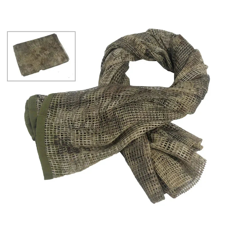 Camo Mesh Tactical Scarf – Breathable Multi-Use Outdoor & Concealment Gear