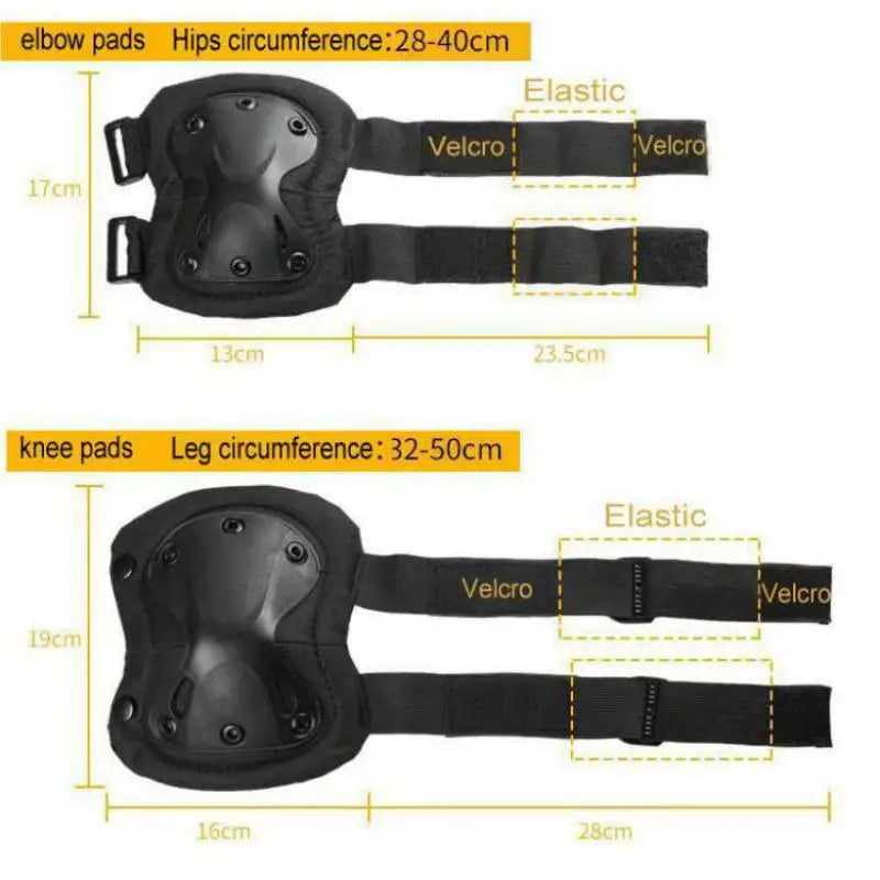 Tactical Knee & Elbow Pads Set – Camo Protective Gear for Hunting, Skating & Outdoor Sports
