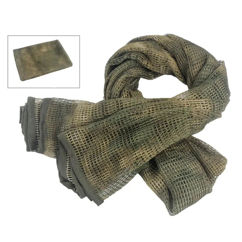 Camo Mesh Tactical Scarf – Breathable Multi-Use Outdoor & Concealment Gear