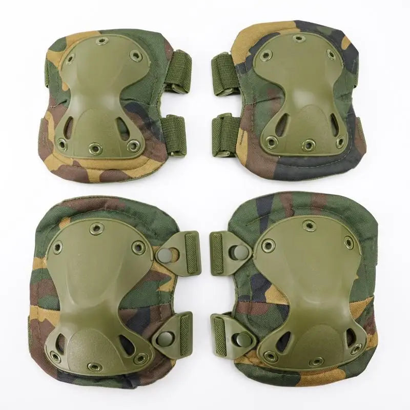 Tactical Knee & Elbow Pads Set – Camo Protective Gear for Hunting, Skating & Outdoor Sports