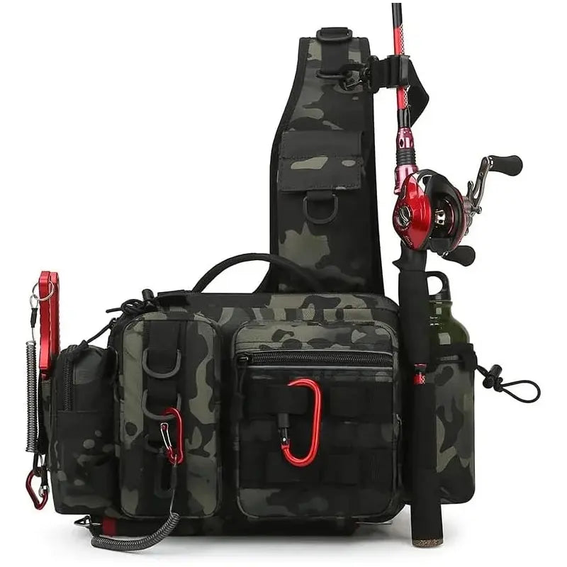 Fishing Backpack with Rod Holder – Waterproof Tactical Tackle Bag