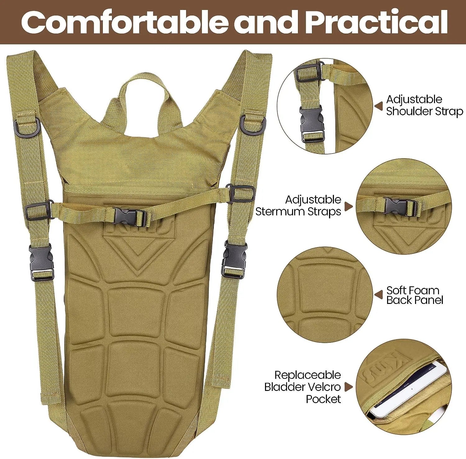 Tactical Hydration Pack Backpack with 3L Bladder – Military-Grade Water Carrier for Hiking, Biking & Outdoor Sports