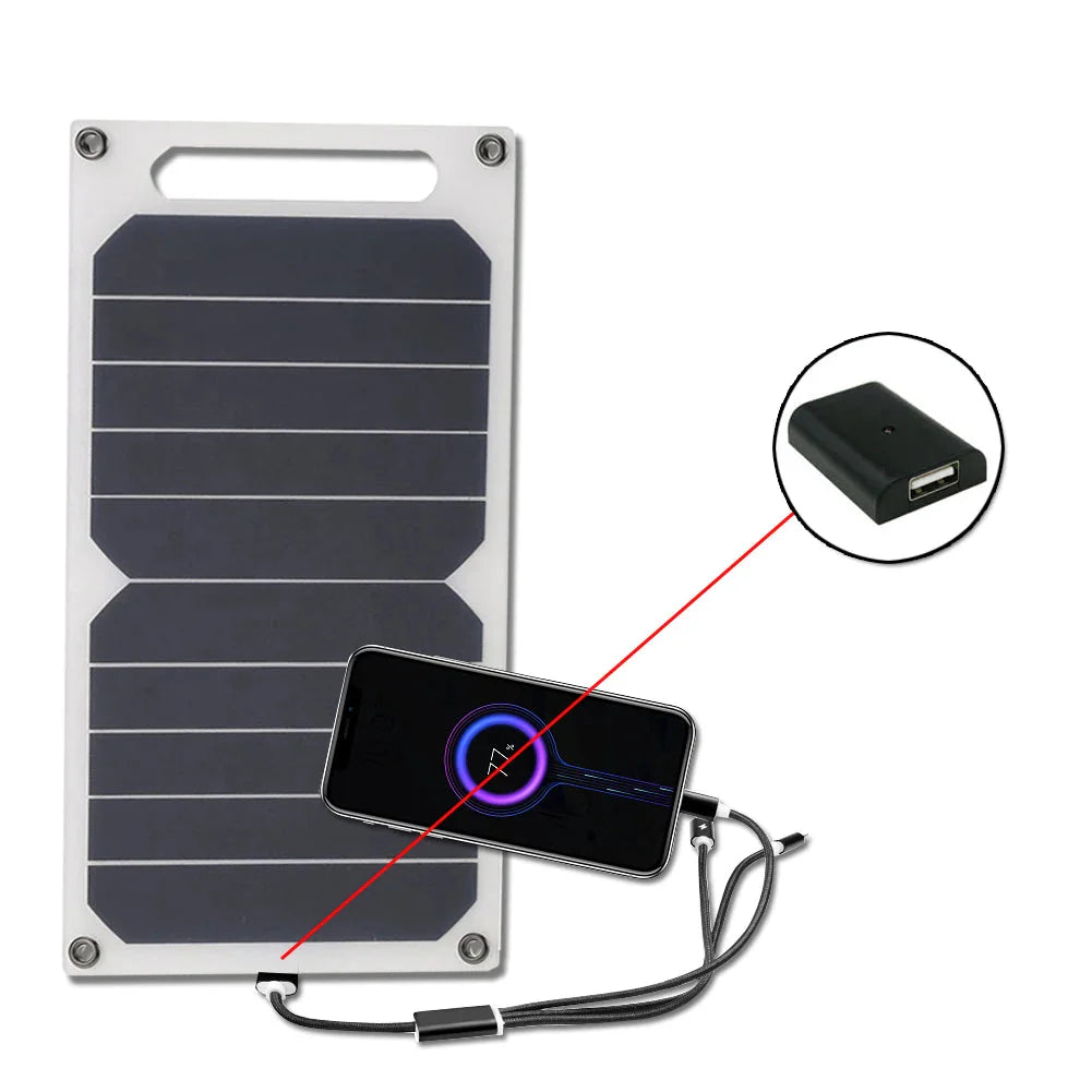 Portable Solar Power Panel with USB - Outdoor Camping & Hiking Use