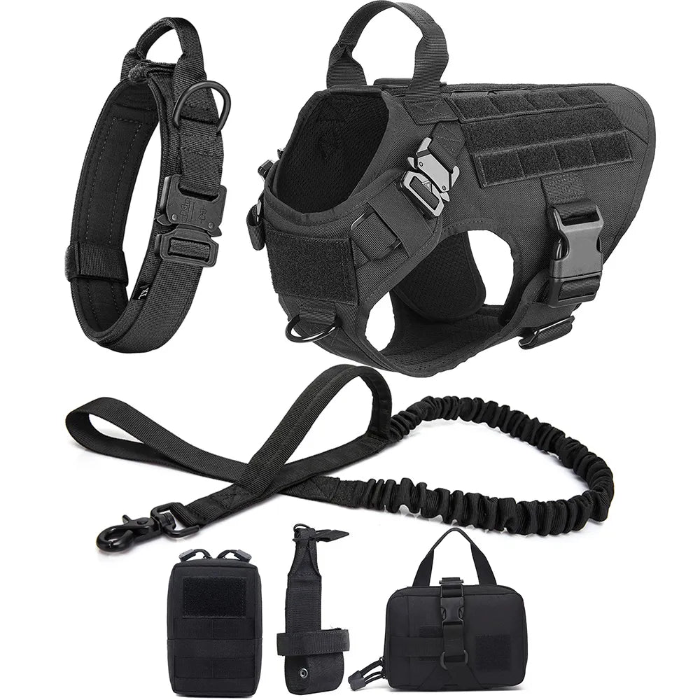 Heavy-Duty Tactical No-Pull Dog Harness Kit