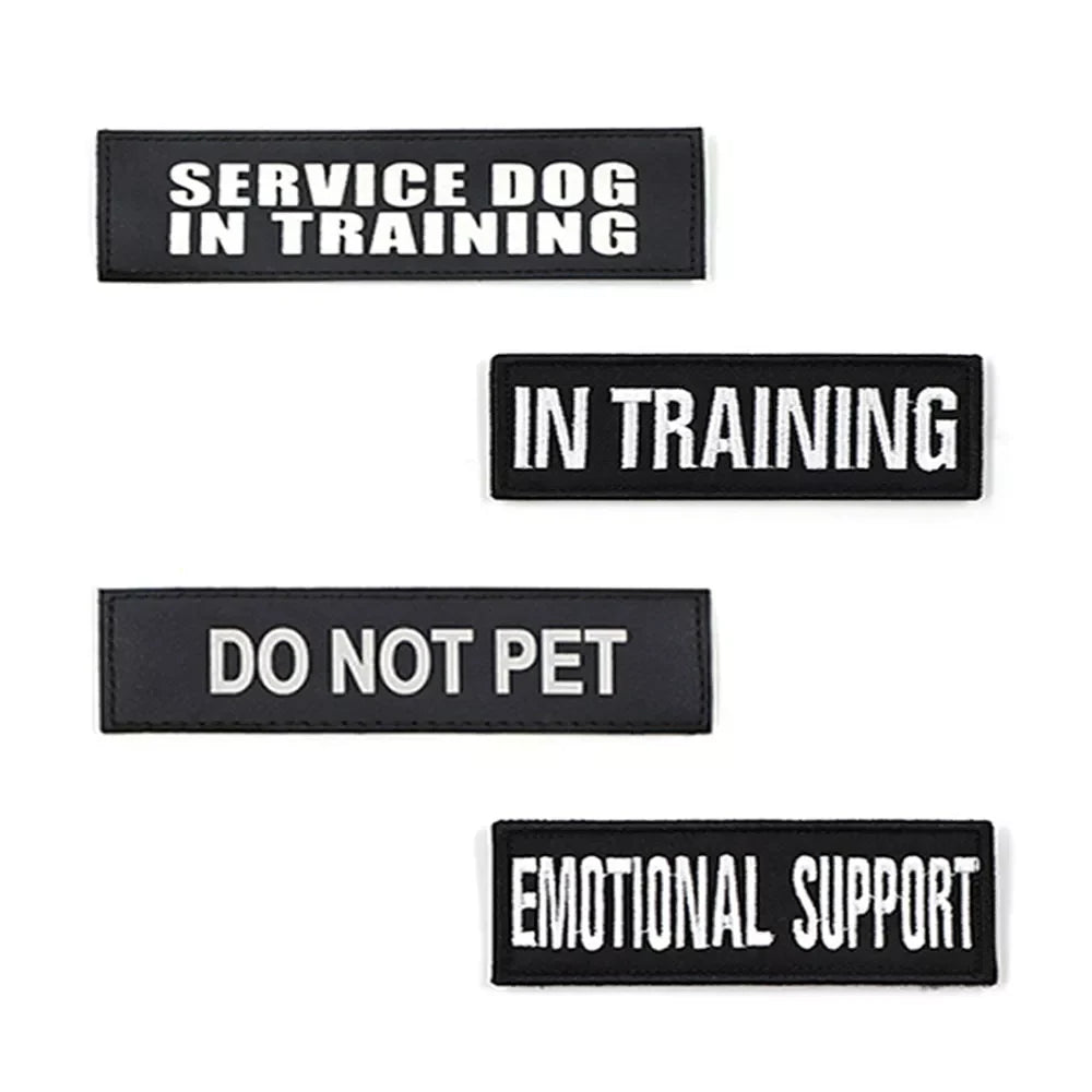 Dog Harness Patches – Hook & Loop Name Tags for Service Dogs, K9 & Emotional Support