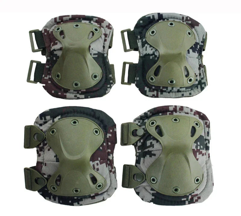 Tactical Knee & Elbow Pads Set – Camo Protective Gear for Hunting, Skating & Outdoor Sports