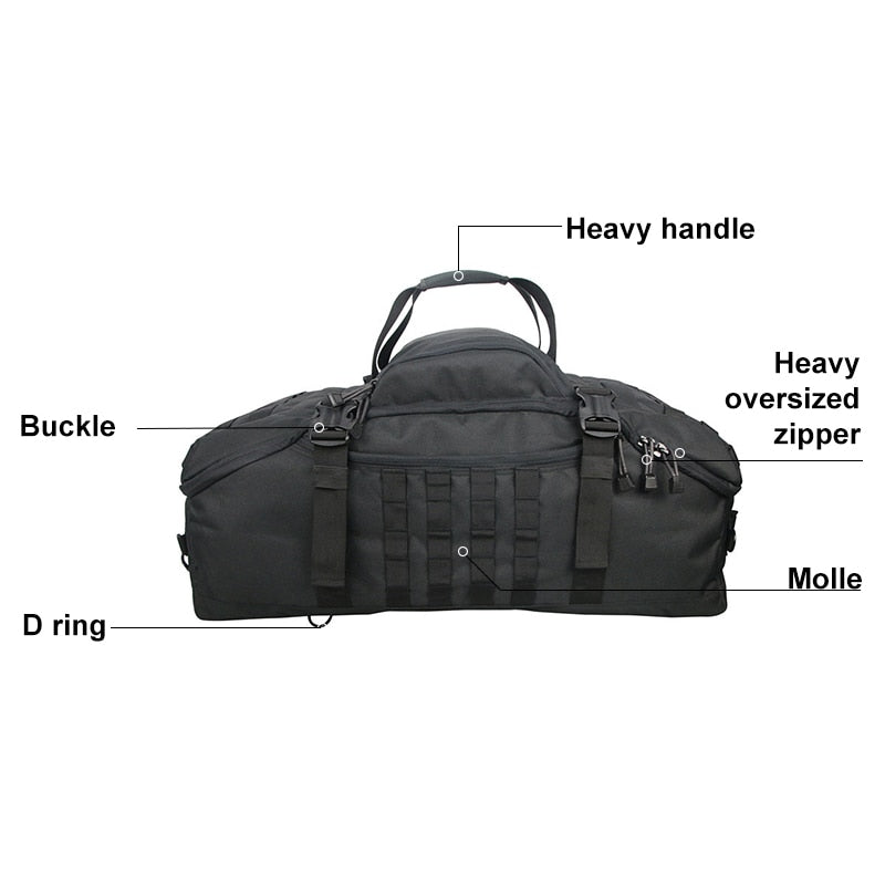 3 in  1  military duffel bag tactical travel outdoor rucksack waterproof backpack