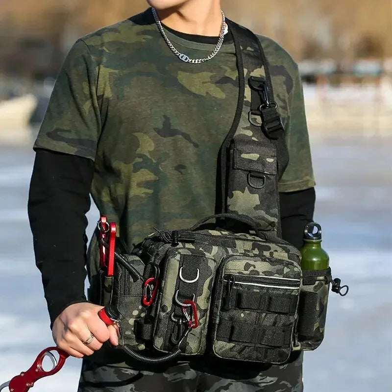 Fishing Backpack with Rod Holder – Waterproof Tactical Tackle Bag