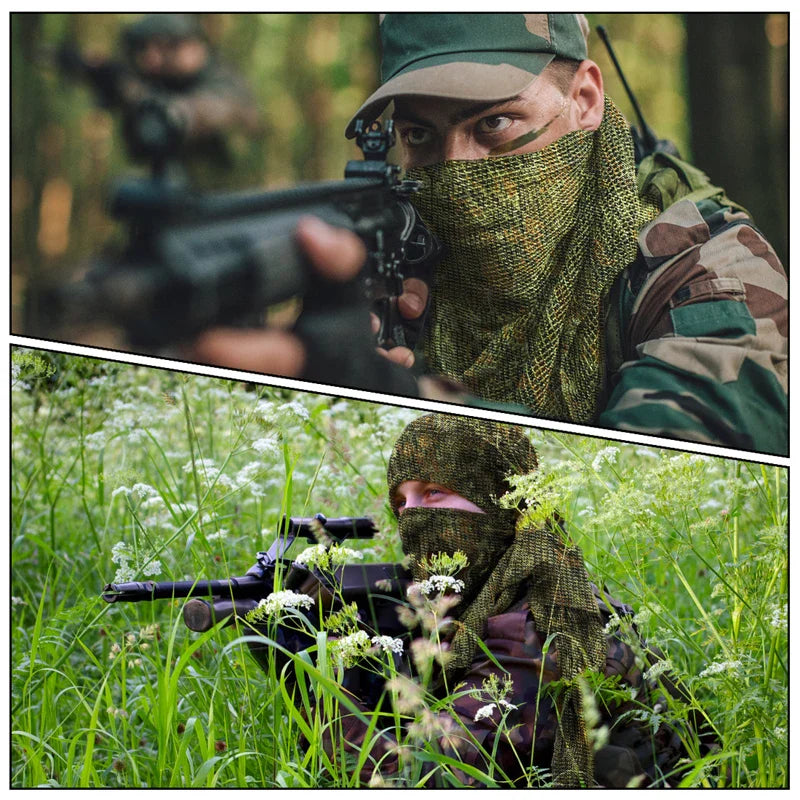 Camo Mesh Tactical Scarf – Breathable Multi-Use Outdoor & Concealment Gear