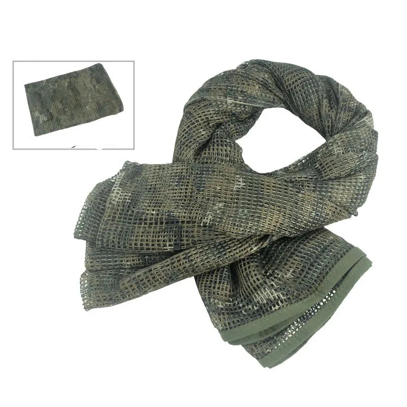Camo Mesh Tactical Scarf – Breathable Multi-Use Outdoor & Concealment Gear