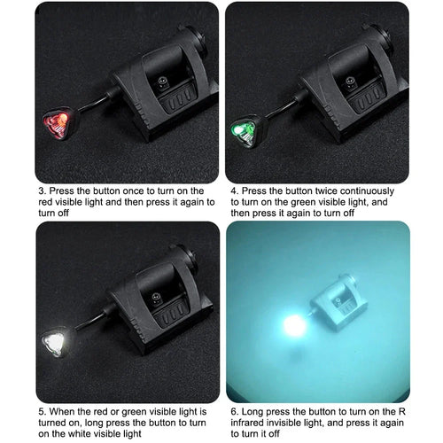 3-Mode Tactical LED Helmet Light with Mount – Hands-Free Outdoor Lighting