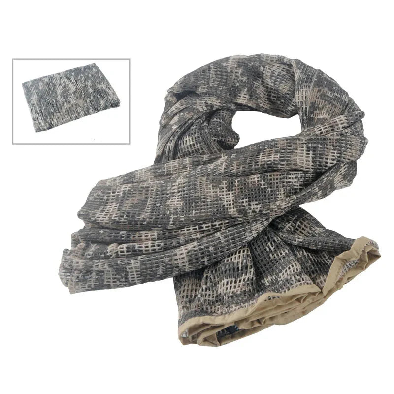 Camo Mesh Tactical Scarf – Breathable Multi-Use Outdoor & Concealment Gear