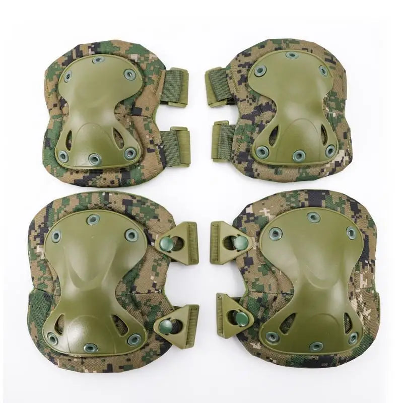 Tactical Knee & Elbow Pads Set – Camo Protective Gear for Hunting, Skating & Outdoor Sports