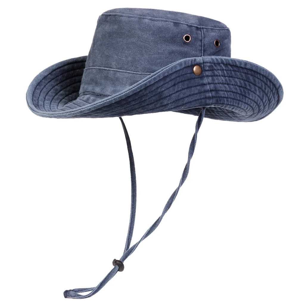 Unisex Outdoor Sun Hat with Chin Strap – Wide Brim UV Protection Fishing Hat, Hiking & Men’s Summer Sun Hats