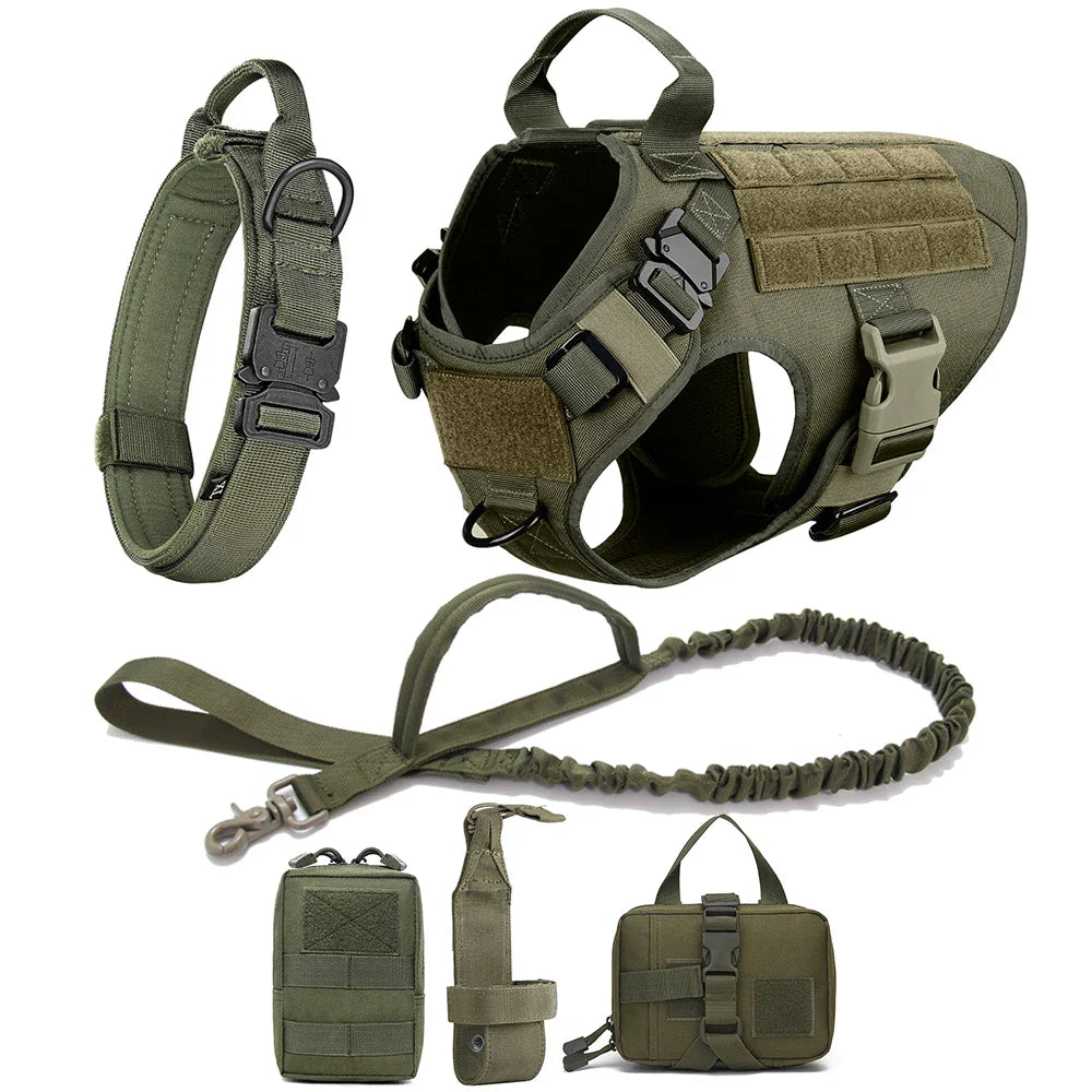 Heavy-Duty Tactical No-Pull Dog Harness Kit
