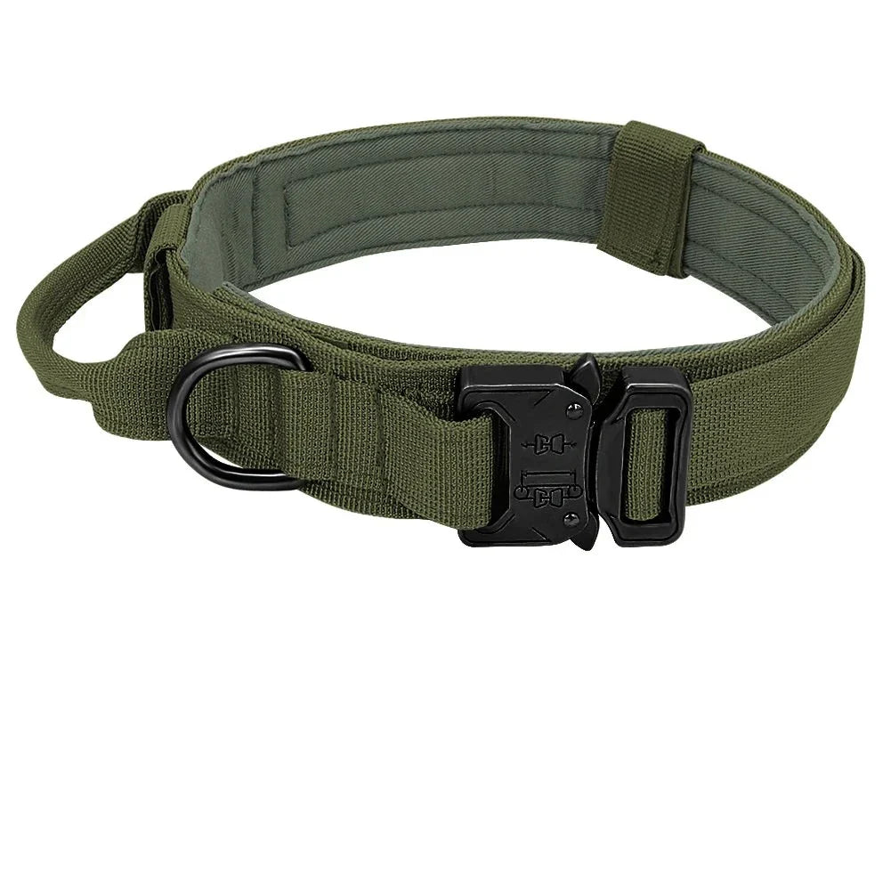 Tactical Adjustable Dog Collar with Handle – Military & Police Dog Collar, Durable Nylon, Quick Release