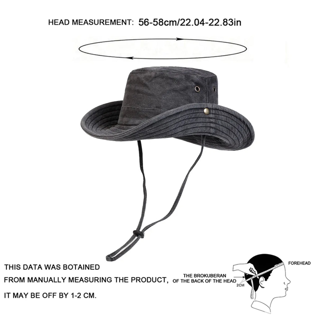 Unisex Outdoor Sun Hat with Chin Strap – Wide Brim UV Protection Fishing Hat, Hiking & Men’s Summer Sun Hats